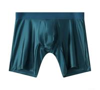 Ice Silk Herren-Boxershorts, Satin-ähnlich, schnell trocknend, mit ergonomischer Tasche, hochelastisch, atmungsaktiv, Schlafshorts für Frühling, Sommer, Herbst, Winter, Hellgrau, Größe M (XXL