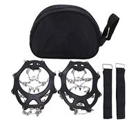 Ice Traction Cleats Shoe Crampons, Snow Grips with 19 Stainless Steel Spikes, Non Slip TPE Crampons for Hiking Walking Mountaineering, Includes Storage Bag and Hook and Loop Straps (XL)