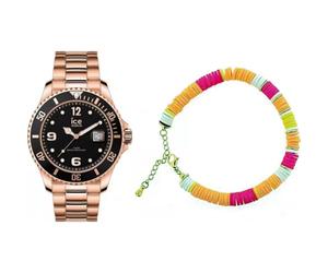 ICE-WATCH Herren Analog Armbanduhr Gift Box - Ice Steel - Rose-Gold - M - Multicolour Jewel