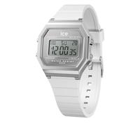 Ice-Watch - Ice Digit Retro Metal Silver Mirror White - Weiße Damenuhr mit Silikonarmband - 022734 (Small)