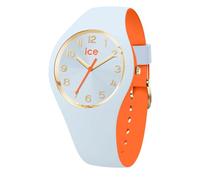 ICE-WATCH - Ice Duo chic Light Blue orange - Blaue Damenuhr mit Silikonarmband - 023278 (Small)