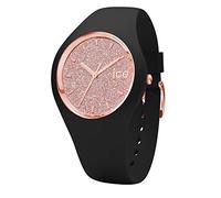 Ice-Watch - ICE glitter Black Rose-Gold - Schwarze Damenuhr mit Silikonarmband - 001353 (Medium)