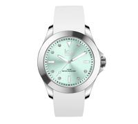 Ice-Watch - ICE steel White pastel green - Weiße Damenuhr mit Silikonarmband - 020381 (Medium)