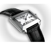 Iceberg Perspective Royale Herren-Armbanduhr Saphirglas Gehäuse Edelstahl Zifferblatt weiss Lederband schwarz IC0509-31