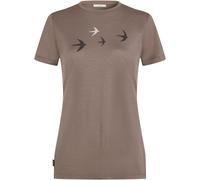 Icebreaker 150 Tech Lite Bird Transit Damen T-Shirts braun Größe L Trekking Hautfreundlich Merinowolle