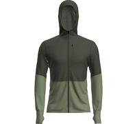 Icebreaker Merino 200 Realfleece Descender Reißverschlusspullover L Dark Loden / Lichen / Colorblock