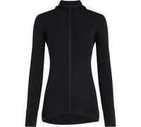 Icebreaker 300 RealFleece Descender Damen Fleecejacke schwarz Größe L Trekking Widerstandsfähig Merinowolle | Lyocell (Tencel™)