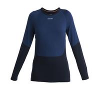 Icebreaker Damen T-Shirt Icebreaker Merino 200 Sonebula LS Crewe Mid Navy/Royal Navy/Snow/Cb L