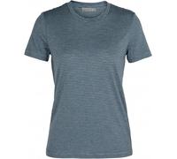 Icebreaker Dowlas SS Crewe Women gravel/serene blue stripe - Größe XS