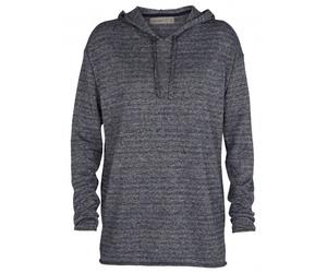 Icebreaker Flaxen LS Hooded Pullover Sweater Women mid. navy/serene blue stripe - Größe S