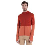 Icebreaker Herren Merino 200 Realfleece Descender Zip Hoodie Langarmshirt, Molten/Ember, L