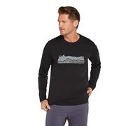Icebreaker - Herren Merino Central Klassisches Langarm-T-Shirt Haute Route - T-Shirt für jeden Tag, Black, S