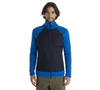 Icebreaker Herren Quantum Hybrid Langarm-Kapuzenjacke mit durchgehendem Reißverschluss, Lazurite/Midnight Navy, XXL