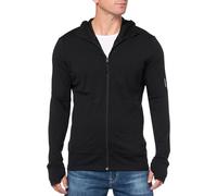 Icebreaker Herren Quantum Long Sleeve Wool Athletic Zip Up Hoodie Sweatshirt, Schwarz IV, L
