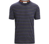 Icebreaker Men 100% Natural Wave SS Tee Stripe Midnight Navy/Loden/S (Auslaufwar (XL)