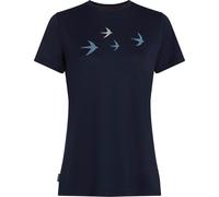 Icebreaker - Leichtes T-Shirt für Wanderungen aus Merinowolle - Damen / Frau - W Merino 150 Tech Lite SS Tee Bird Transit Midnight Navy - Navy blau S