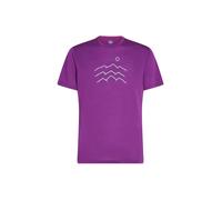 Icebreaker Men Merino Blend 125 Cool-Lite Sphere SS Tee Across the Peaks Herren (Pflaume L Größe)