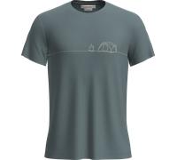 Icebreaker Men's Merino Blend Core Ss Tee Single Line Camp Blue Ash L