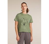Icebreaker Merino 150 Tech Lite SS Crop Tee Seed Story Damen T-Shirt Funktionsshirt grün S