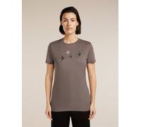 Icebreaker Merino 150 Tech Lite SS Tee Bird Transit Damen T-Shirt Funktionsshirt grau-braun M