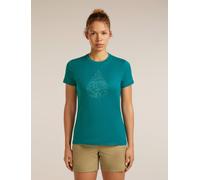 Icebreaker Merino 150 Tech Lite SS Tee Hike Path Damen T-Shirt Funktionsshirt blau S