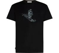 Icebreaker - T-Shirt aus Merinowolle - M Merino 150 Tech Lite SS Tee Skiing Yeti Black für Herren aus Wolle - Größe 44,5-46,5 - schwarz schwarz 44.5-46.5