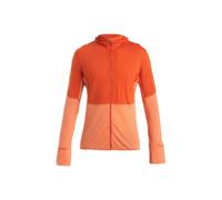 Icebreaker Merino Blend 200 Realfleece Descender Hoodie Herren - Langarm Zip Hoodie für Outdoor und Reise, Größe M, Molten/Glut
