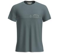 Icebreaker - Merino Core S/S Tee Single Line Camp - Funktionsshirt, Gr. S, grau (BlueAsh)