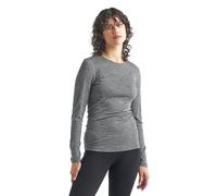 Icebreaker Merino Damen 200 Oasis Thermo-T-Shirt, langärmelig, kaltes Wetter, Unterschicht Rundhalsausschnitt, Größe XS, Gritstone Heather
