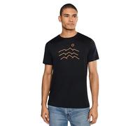 Icebreaker Merino Herren Merino Blend 125 Cool-lite Sphere Kurzarm Tee Across The Peaks, Schwarz, Mittel