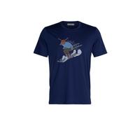 icebreaker | Merino Tech Lite II Herren T-Shirt Combi Ski Rider, XXL royal navy