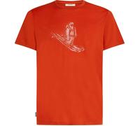Icebreaker - T-Shirt aus Merinowolle - M Merino 150 Tech Lite SS Tee Skiing Yeti Agate für Herren aus Wolle - Größe 44,5-46,5 - Rot Rot 44.5-46.5