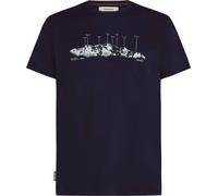 Icebreaker - T-Shirt aus Merinowolle - M Merino 150 Tech Lite SS Tee The Peaks Midnight Navy für Herren aus Wolle - Größe 42-44 - Navy blau Navy blau 42-44