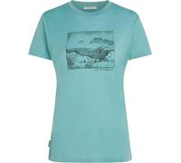 Icebreaker - T-Shirt aus Merinowolle - W Merino 150 Tech Lite SS Tee Terrain Hydro für Damen aus Wolle - Größe 38-40 - Grün Grün 38-40