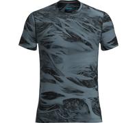 Icebreaker - Ultraleichtes Running-T-shirt aus Merinowolle - Herren - M Merino Blend 125 Cool-Lite Speed SS Tee Mton AOP Flint Grau L