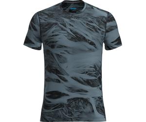 Icebreaker - Ultraleichtes Running-T-shirt aus Merinowolle - Herren - M Merino Blend 125 Cool-Lite Speed SS Tee Mton AOP Flint Grau S