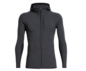 Icebreaker Wander-/Freizeitjacke Descender Zip Hood Jet (Merinowolle, atmungsaktiv) grau/schwarz Herren, Größe XL