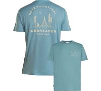 Icebreaker - Wander-T-shirt aus Merinowolle - Herren - M Merino 150 Tech Lite SS Tee Peaceful Pass Flint Blue - M Merino 150 Tech Lite SS Blau S