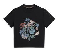 Icebreaker Women Merino 150 Tech Lite Short Sleeve Crop Tee NZ Flora black (001) S