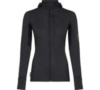 Icebreaker Women Merino Blend 200 Realfleece Descender Long Sleeve Zip Hoodie jet hthr/black/cb (944) L