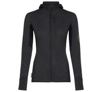 Icebreaker - Women's 200 RealFleece Descender L/S Zip Hoodie - Merinohoodie, Gr. L, schwarz (JetHeather/Black/CB)