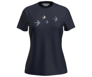 Icebreaker - Women's Merino 150 Tech Lite S/S Bird Transit - Merinoshirt, Gr. L, blau (MidnightNavy)