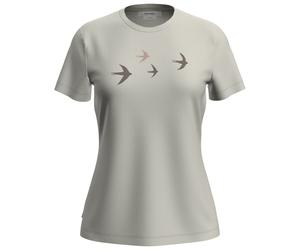 Icebreaker - Women's Merino 150 Tech Lite S/S Bird Transit - Merinoshirt, Gr. M, grau (EcruHeather)
