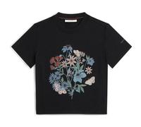 Icebreaker - Women's Merino 150 Tech Lite S/S Crop NZ Flora - Merinoshirt, Gr. XL, schwarz (Black)