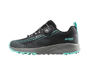Icebug Winter-Trail-Laufschuhe NewRun BUGrip GTX (BOA® Fit System, wasserdicht, mit Spikes) schwarz/mistblau Damen, Größe Euro (US) 37,5 (7)
