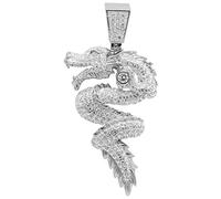 .iced-out. 925 Sterling Silber Micro Pave Anhänger - DRAGON