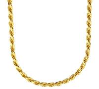 .iced-out. Sterling 925er Silber Bling Kordelkette - ROPE 4mm gold 90cm