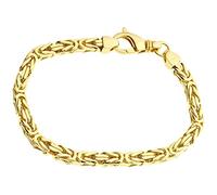 .iced-out. Sterling 925er Silber Königsarmband - BYZANTIN 6x6mm gold
