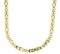 .iced-out. Sterling 925er Silber Königskette - BYZANTIN 6x6mm gold 50cm