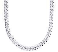 .iced-out. Sterling 925er Silber Panzerkette - MIAMI CUBAN 6mm - 80cm